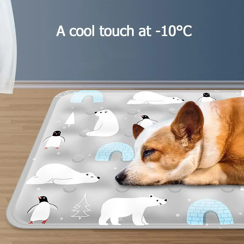 Summer Pet Cooling Mad Ice Crystal Gel Cool Down Cat To Dog Pet Grasp Bed Resistance Collapsible Rectangle Pad Accessories - Image 2