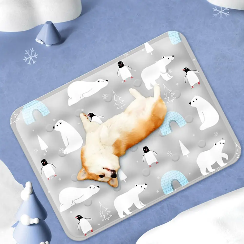 Summer Pet Cooling Mad Ice Crystal Gel Cool Down Cat To Dog Pet Grasp Bed Resistance Collapsible Rectangle Pad Accessories - Image 6