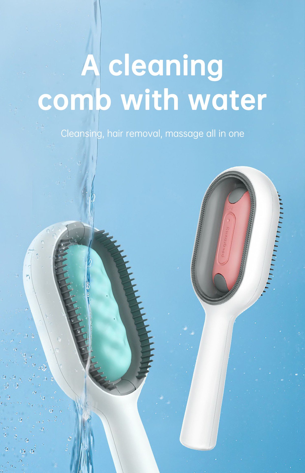 2 In 1 Hair Removal Cleaning Double Sided Bath Brush - Image 43