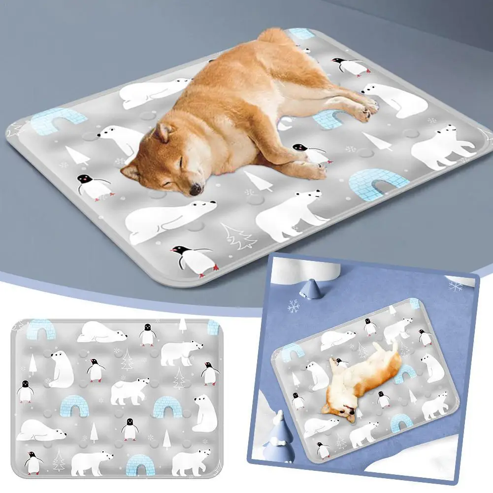 Summer Pet Cooling Mad Ice Crystal Gel Cool Down Cat To Dog Pet Grasp Bed Resistance Collapsible Rectangle Pad Accessories