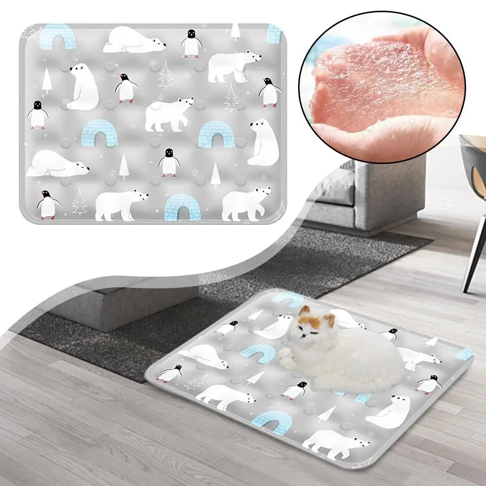 Summer Pet Cooling Mad Ice Crystal Gel Cool Down Cat To Dog Pet Grasp Bed Resistance Collapsible Rectangle Pad Accessories - Image 3